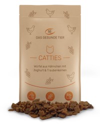 CATTIES - Hähnchenfleischwürfel mit Joghurt und Traubenkernen - 80 g