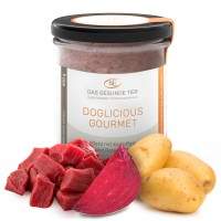 DOGLICIOUS GOURMET - Alleinfuttermittel für Hunde mit Pferd , Kartoffel und Roter Beete - 6 x 400 g