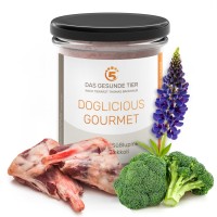 DOGLICIOUS GOURMET - Alleinfuttermittel für Hunde mit Ziege mit Süßlupine & Brokkoli - 6 x 290 g